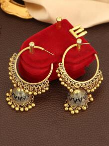 1 Đôi Bông Tai Phong Cách Bohemian Cổ Điển Phóng Đại, Phụ Kiện Dự Tiệc Nữ Sang Trọng Và Thời Trang - Vàng - Xem 5