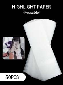 50pcs Bleaching & Dyeing Heat Proof Foil Papers, Reusable & Washable,Back To School,Travel Holiday Essentials,Hair Accessories For Women - White - View 2