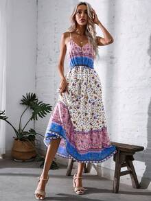 GENKIRA Floral Print Cami Dress - Multicolor - View 3