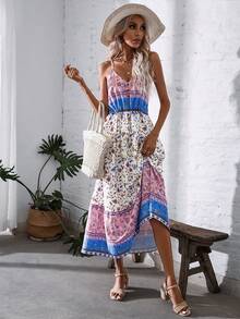 GENKIRA Floral Print Cami Dress - Multicolor - View 6