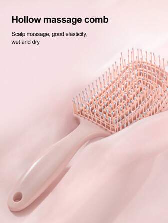 1件弯九肋梳蓬松驱蚊香梳弯月梳造型梳顺发梳发刷