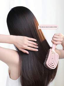 1件弯九肋梳蓬松驱蚊香梳弯月梳造型梳顺发梳发刷 - 粉色 - 查看 2