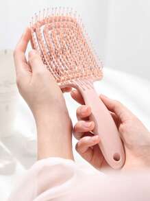 1件弯九肋梳蓬松驱蚊香梳弯月梳造型梳顺发梳发刷 - 粉色 - 查看 3