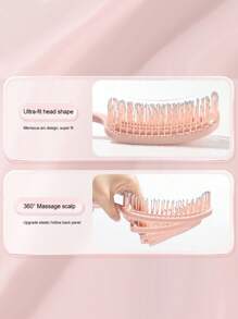1件弯九肋梳蓬松驱蚊香梳弯月梳造型梳顺发梳发刷 - 粉色 - 查看 5