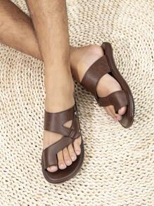 男款阿拉伯舒適拖鞋托卜長袍鞋涼鞋 - 咖啡棕 - 查看 3