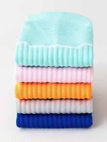 1pair Textured Athletic Socks - Light Grey - View 4