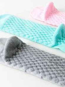 1pair Textured Athletic Socks - Light Grey - View 3