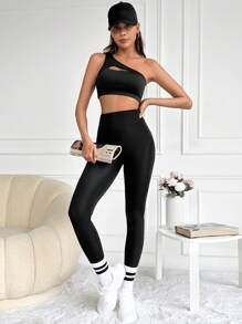 EURMUSE Wideband Waist Solid Leggings