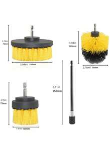 1入組簡約黃色電鑽刷家用便攜式塑料電鑽清潔刷