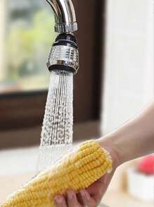 1pc Silver Anti-splash Faucet Extender, ABS Rotatable Faucet Tool For Household - Silver - View 1