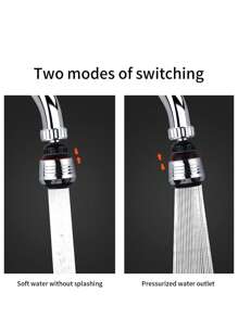 1pc Silver Anti-splash Faucet Extender, ABS Rotatable Faucet Tool For Household - Silver - View 4