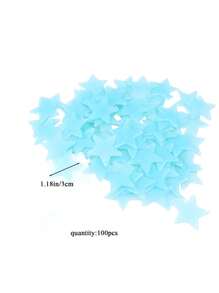 100片夜光星形壁紙ABS可愛藍色牆面裝飾貼紙適用於家居裝飾