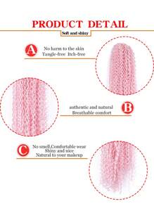 Zizi髮辮針織盒式編織合成髮延伸線淺紫綠藍三色24英寸長捲曲針織辮發型女士適用 - 粉色 - 查看 4