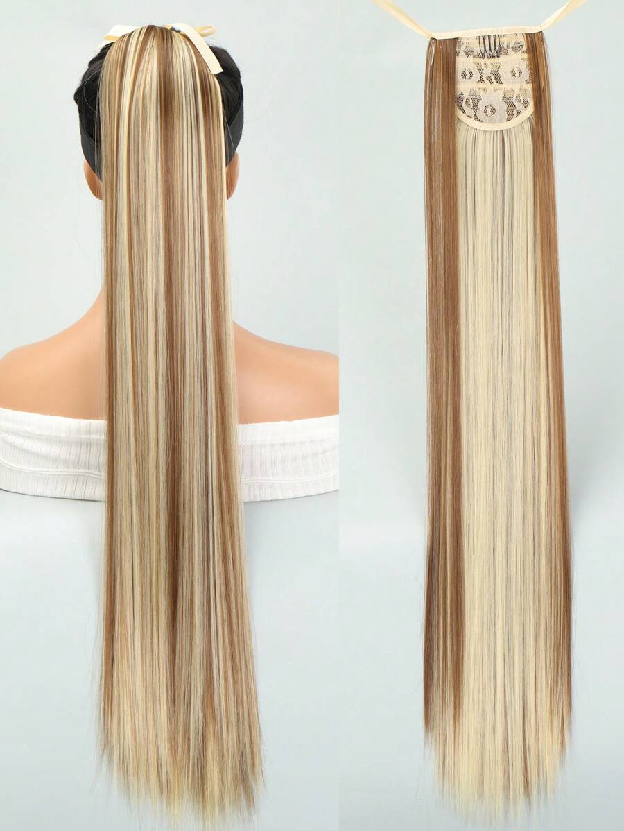 超長直筒馬尾合成纖維接髮 - 彩色 - 查看 1