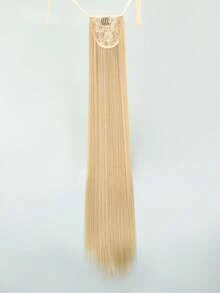 Extra Long Straight Ponytail Synthetic Hair Extension - Mustard Yellow - View 4