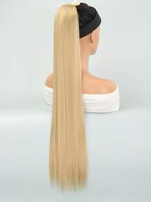 Extra Long Straight Ponytail Synthetic Hair Extension - Mustard Yellow - View 5