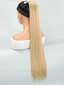 Extra Long Straight Ponytail Synthetic Hair Extension - Mustard Yellow - View 6