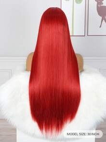 超長直筒人造假髮 - 玫瑰紅 - 查看 5