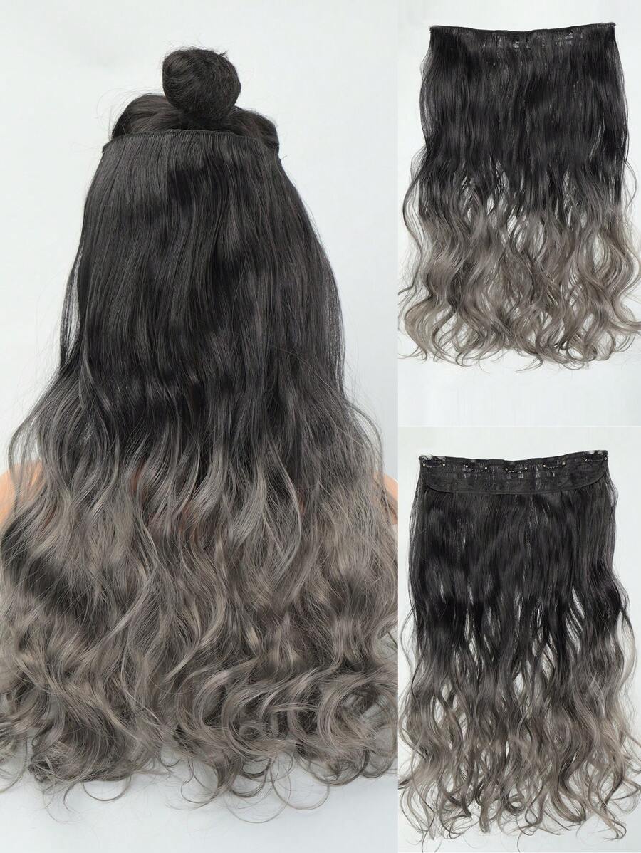 夾片漸層長款卷合成纖維接髮 - 拼色 - 查看 1