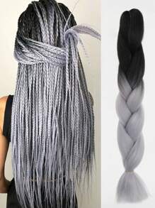 24英寸渐变色巨型编织假发，女士预拉伸编织假发，DIY发型 - 漸層 - 查看 2