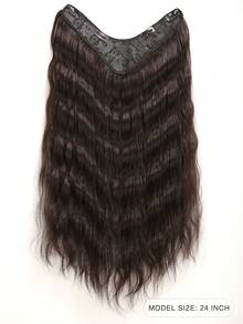 Clip In Long Curly Synthetic Hair Extension - Black - View 2