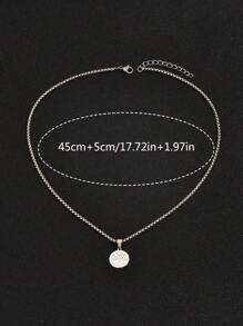 1 pieza collar de abalorio redondo con patrón de árbol a la moda para hombre para decoración diaria joyería de cobre - Plateado - Ver 5