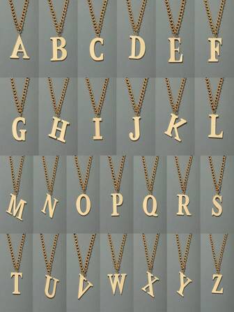 1入組時尚字母吊墜項鍊適合男士日常裝飾,適用於首飾類禮品和派對