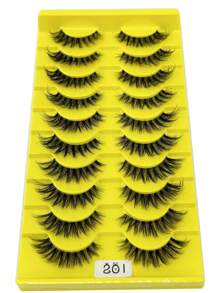 HBZGTLAD 10pairs Invisible Band Lashes 3D Faux Mink Lashes Natural Short - Black - View 6