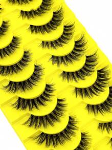 HBZGTLAD 10pairs Invisible Band Lashes 3D Faux Mink Lashes Natural Short - Black - View 7