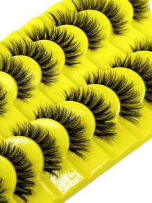 HBZGTLAD 10pairs Invisible Band Lashes 3D Faux Mink Lashes Natural Short - Black - View 8