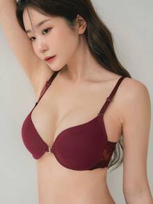 DAZY Sujetador con encaje en contraste con aro - Granate - Ver 8