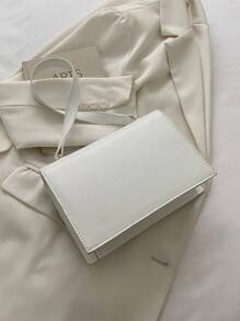 Metal Decor Square Bag PU White - White - View 4