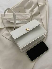 Metal Decor Square Bag PU White - White - View 5