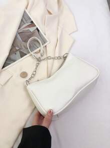 小流浪包素色鏈條帶 - 白色 - 查看 2