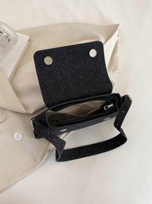 Trung bình Cái túi Màu thuần Đập nhẹ - màu đen - Xem 5