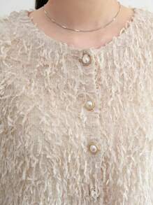 DAZY Blusa de manga corta para dama, para fiestas y eventos escolares - Albaricoque - Ver 7