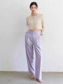 DAZY Blusa de manga corta para dama, para fiestas y eventos escolares - Albaricoque - Ver 9