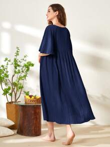 SHEIN Unity 方領荷葉袖娃娃睡裙