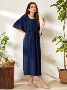 SHEIN Unity 方領荷葉袖娃娃睡裙