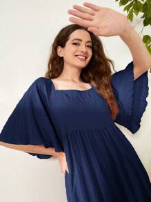 SHEIN Unity 方領荷葉袖娃娃睡裙