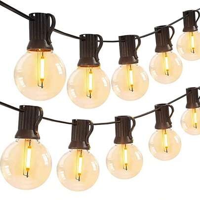 1 cuộn đèn LED dây G40 dài 9m/14m/17m/26m, đèn dây ngoài trời dùng cho sân vườn, tiệc tùng, Giáng sinh, đám cưới, năm mới, cắm trại, hiên nhà, trang trí đường phố.