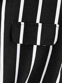 INAWLY Blusa de manga tipo murciélago con estampado a rayas, blusas de manga corta