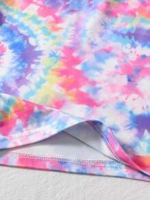 SHEIN 女孩紮染吊帶洋裝和超短款T恤 - 彩色 - 查看 3