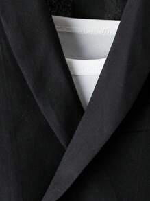 SHEIN Young Boy Solid Tee & Double Breasted Vest Coat & Trousers - Black - View 4