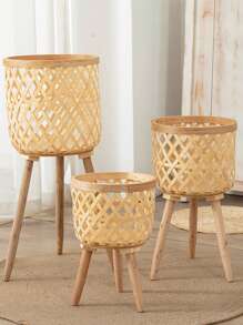 1pc Bamboo Nursery Pot - Apricot - View 4