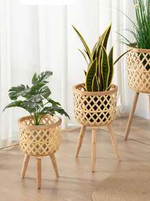 1pc Bamboo Nursery Pot - Apricot - View 7