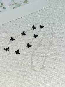 2 chiếc dây buộc điện thoại đính cườm trang trí hình bướm - Nhiều màu - Xem 3