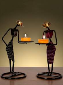 1 Hình Đồ Họa Chân Nến, Chân Nến Bằng Sắt Hiện Đại Cho Trang Trí Nhà - màu đen - Xem 1