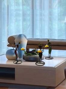 1 Hình Đồ Họa Chân Nến, Chân Nến Bằng Sắt Hiện Đại Cho Trang Trí Nhà - màu đen - Xem 2