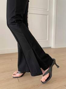 DAZY Classic Solid Straight Leg Wide Leg Pants, Business Casual Work Women Clothes Women Dress Pants